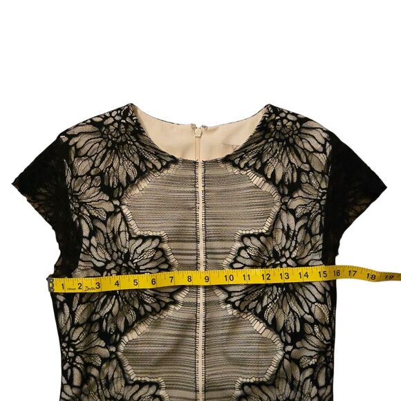 Lela Rose 10 Sheath Dress Silk Wool Lace Princess Of Wales Witchy Flaw Lining - Picture 8 of 10